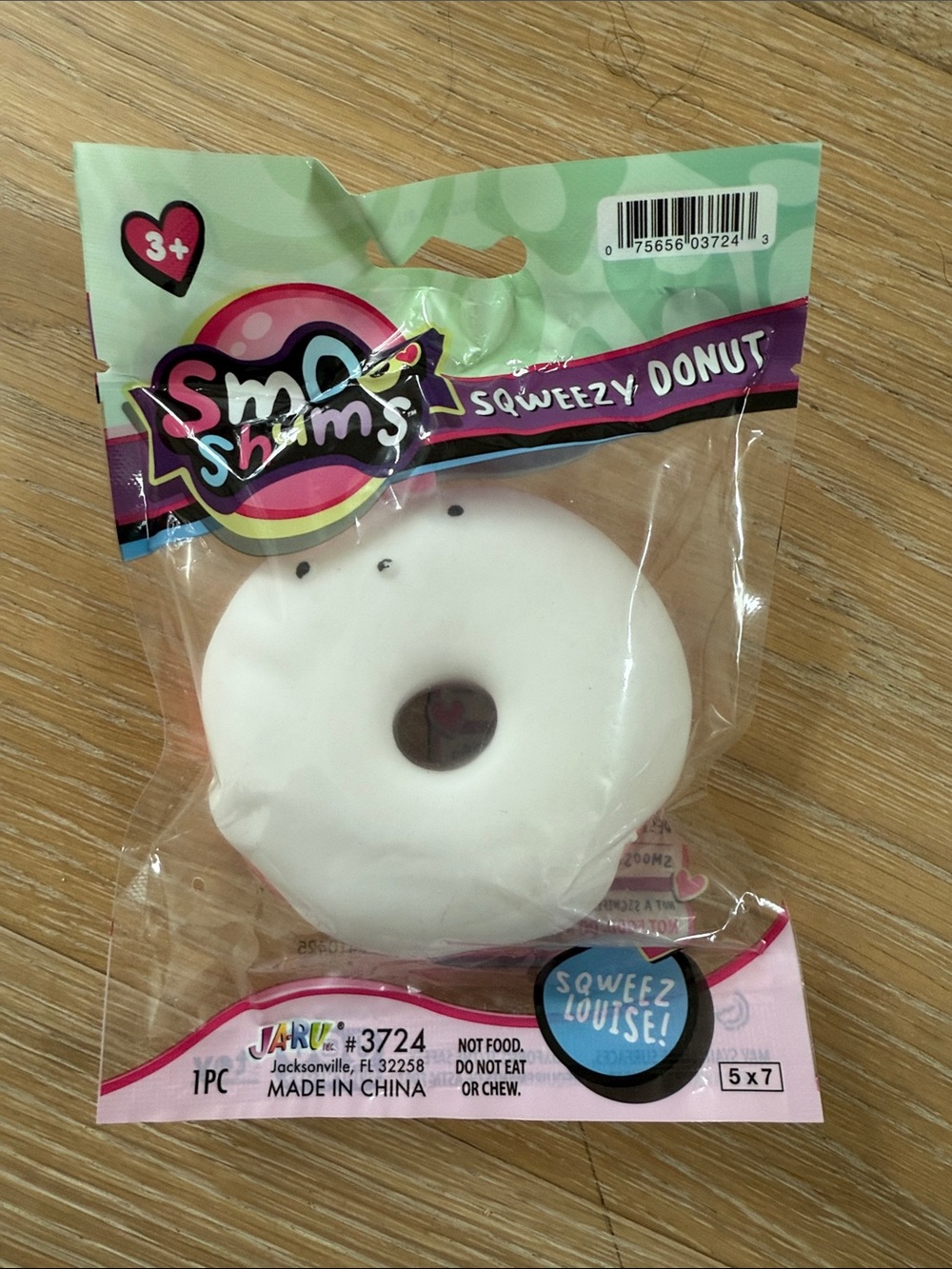 NEW JA-RU Smooshums Sqweezy Donut Fidget Squishy Toy-Bunny